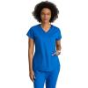 Grey’s Anatomy by BARCO Evelyn Scrub Top for Women – 3-Pocket V-Neck Scrub Shirt with Natural Stretch, & Soil Release Fabric(New Royal)