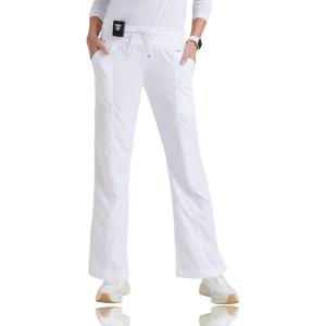 BARCO Grey’s Anatomy Scrubs – Cora Scrub Pant for Women, Yoga Knit Waist, Low-Rise Straight Leg Women’s Scrub Pant(White)