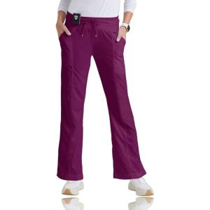 BARCO Grey’s Anatomy Scrubs – Cora Scrub Pant for Women, Yoga Knit Waist, Low-Rise Straight Leg Women’s Scrub Pant(Wine)