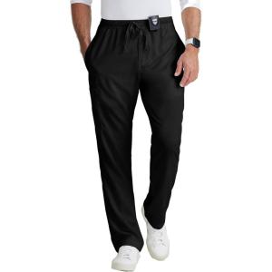 BARCO Grey’s Anatomy Scrubs – Evan Scrub Pant for Men, Elastic Waist With Zip Fly, Straight Leg Men’s Scrub Pant(Black)