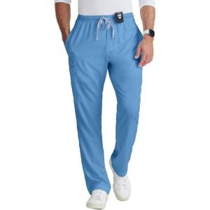 BARCO Grey’s Anatomy Scrubs – Evan Scrub Pant for Men, Elastic Waist With Zip Fly, Straight Leg Men’s Scrub Pant(Ciel Blue)