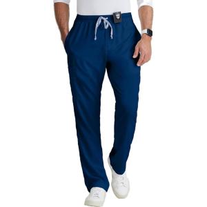 BARCO Grey’s Anatomy Scrubs – Evan Scrub Pant for Men, Elastic Waist With Zip Fly, Straight Leg Men’s Scrub Pant(Indigo (Navy))