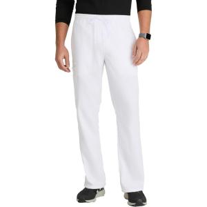 BARCO Grey’s Anatomy Scrubs – Evan Scrub Pant for Men, Elastic Waist With Zip Fly, Straight Leg Men’s Scrub Pant(White)