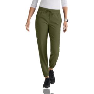 BARCO Grey’s Anatomy Spandex Stretch Direct – Dash Scrub Jogger for Women, Elastic Waist Yoga Style Women’s Scrub Pant(Olive)
