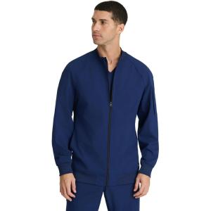 BARCO One Amplify Scrub Warm-Up Jacket for Men – Front Closure Medical Jacket, 4-Way Stretch Men’s Warm-Up(Indigo (Navy))