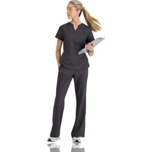 BARCO STRONG Liz Classic Fit Scrub Top & Pant Set for Women – Up to 70°C Wash, Natural Stretch, Moisture Wicking, Anti-Static(Pewter)
