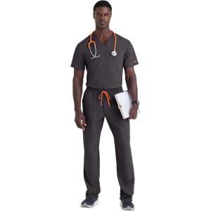 BARCO STRONG Terrence Scrub Top & Pant Set for Men – Up to 70°C Wash, Natural Stretch, Moisture Wicking, Quick-Shed(Pewter)