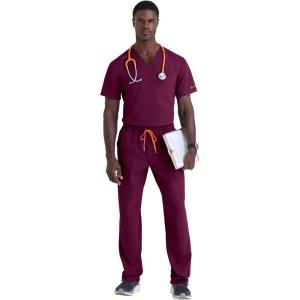 BARCO STRONG Terrence Scrub Top & Pant Set for Men – Up to 70°C Wash, Natural Stretch, Moisture Wicking, Quick-Shed(Wine)