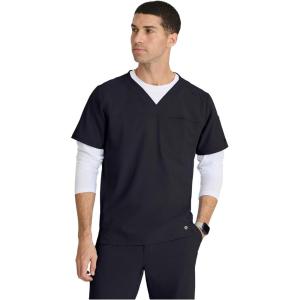 Barco Men’s Blue V-Neck Ribbed Scrub Top 5XL(Steel)