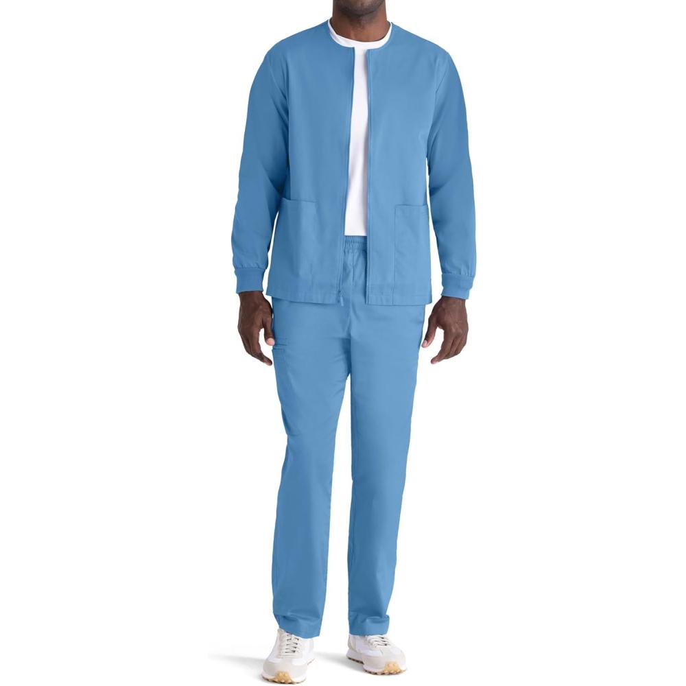 imageBARCO Essentials Valor WarmUp Scrub Jacket  Super Soft Easy Care Quick Dry FullZip Scrub JacketCiel Blue
