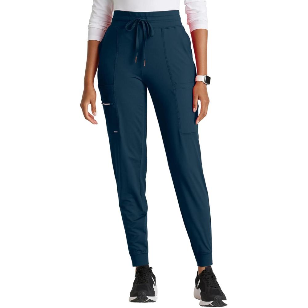 imageBARCO One Performance Knit Pro Classic Fit Scrub Jogger for Women  5Pocket HighRise Pants with 360 Spandex StretchSteel
