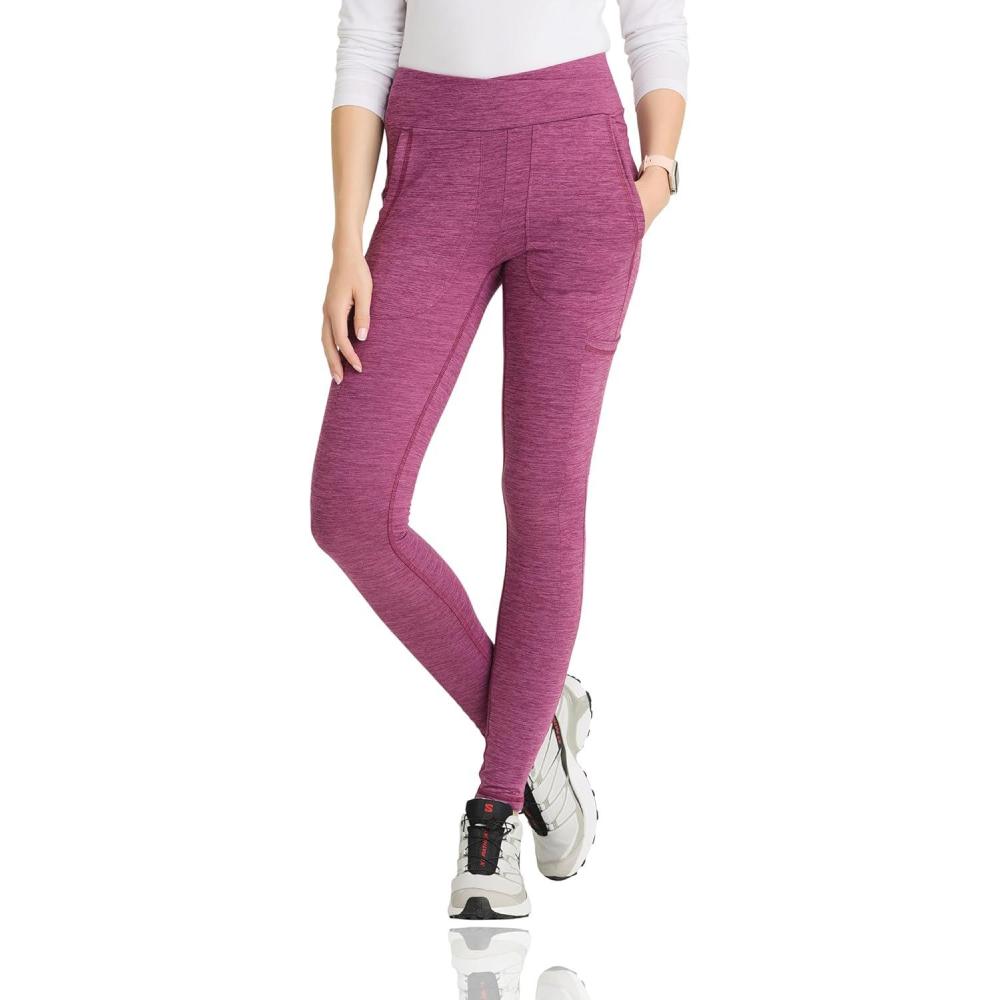 imageBARCO One Performance Knit Strive Scrub Legging for Women  6Pocket HighRise Pants with 360 Spandex StretchDark Mauve Heather