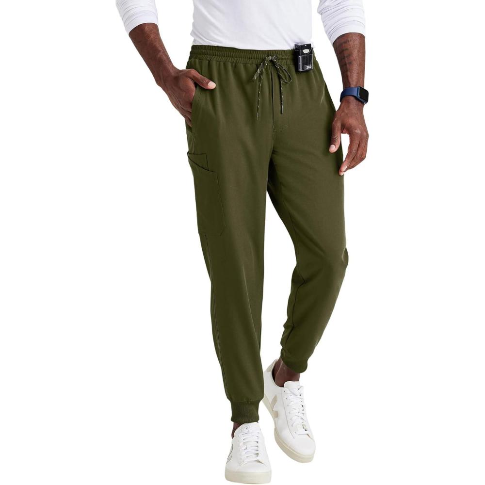 imageBARCO Unify Rally Scrub Jogger for Men  6Pocket Elastic Waist Pants with 360 Spandex Stretch amp Moisture Wicking FabricOlive