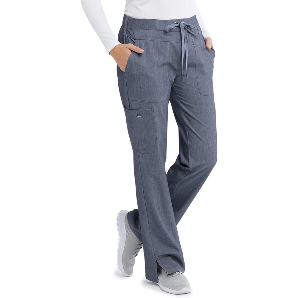 imageGreys Anatomy Signature Womens 2207 3 Pocket Low Rise Scrub PantDenim Shade