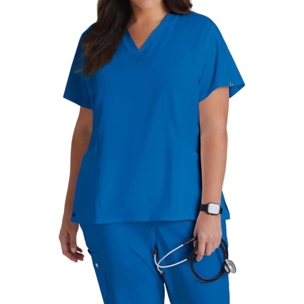 imageGreys Anatomy Signature Womens GNT019 Astra VNeck Scrub TopNew Royal
