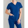 BARCO Essentials Unison Scrub Top for Women – Crossover V-Neck Women’s Scrub Top(New Royal)