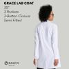 BARCO Grace Lab Coat for Women – Professional, 3-Pocket, 3-Button Closure Long Sleeve 35″ Women’s Lab Coat(White)
