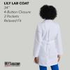 BARCO Grey’s Anatomy Scrubs Lily Professional Full-Length 3-Button Long Sleeve 34″ Medical Lab Coat for Women(White)
