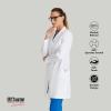 BARCO Grey’s Anatomy Scrubs Signature – Penelope Lab Coat for Women, Professional Full-Length 4-Button Long Sleeve 35″- 37″(White)