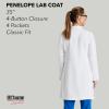 BARCO Grey’s Anatomy Scrubs Signature – Penelope Lab Coat for Women, Professional Full-Length 4-Button Long Sleeve 35″- 37″(White)