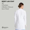 BARCO Merit Lab Coat for Women – Professional, 3-Pocket, 3-Button Closure Long Sleeve 30″ Women’s Lab Coat(White)