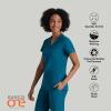 BARCO ONE – Women’s Racer Top, V-Neck Medical Scrub Top w/ 4 Pockets and 360 Spandex Stretch Fabric(Bahama)