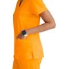 BARCO ONE – Women’s Racer Top, V-Neck Medical Scrub Top w/ 4 Pockets and 360 Spandex Stretch Fabric(Bright Turmeric)