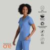 BARCO ONE – Women’s Racer Top, V-Neck Medical Scrub Top w/ 4 Pockets and 360 Spandex Stretch Fabric(Ciel Blue)