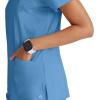 BARCO ONE – Women’s Racer Top, V-Neck Medical Scrub Top w/ 4 Pockets and 360 Spandex Stretch Fabric(Ciel Blue)