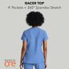 BARCO ONE – Women’s Racer Top, V-Neck Medical Scrub Top w/ 4 Pockets and 360 Spandex Stretch Fabric(Ciel Blue)