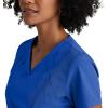 BARCO ONE – Women’s Racer Top, V-Neck Medical Scrub Top w/ 4 Pockets and 360 Spandex Stretch Fabric(Cobalt)