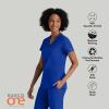 BARCO ONE – Women’s Racer Top, V-Neck Medical Scrub Top w/ 4 Pockets and 360 Spandex Stretch Fabric(Cobalt)