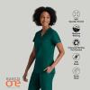 BARCO ONE – Women’s Racer Top, V-Neck Medical Scrub Top w/ 4 Pockets and 360 Spandex Stretch Fabric(Hunter)