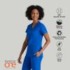 BARCO ONE – Women’s Racer Top, V-Neck Medical Scrub Top w/ 4 Pockets and 360 Spandex Stretch Fabric(New Royal)