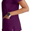 BARCO ONE – Women’s Racer Top, V-Neck Medical Scrub Top w/ 4 Pockets and 360 Spandex Stretch Fabric(Wine)