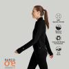 BARCO One Performance Knit Arena Warm-Up Jacket For Women – Banded Collar, Center Front Zipper Women’s Scrub Jacket(Black)