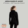 BARCO One Performance Knit Arena Warm-Up Jacket For Women – Banded Collar, Center Front Zipper Women’s Scrub Jacket(Black)