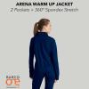 BARCO One Performance Knit Arena Warm-Up Jacket For Women – Banded Collar, Center Front Zipper Women’s Scrub Jacket(Indigo)