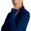 BARCO One Performance Knit Arena Warm-Up Jacket For Women – Banded Collar, Center Front Zipper Women’s Scrub Jacket(Indigo)