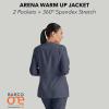BARCO One Performance Knit Arena Warm-Up Jacket For Women – Banded Collar, Center Front Zipper Women’s Scrub Jacket(Steel)