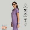 BARCO One Performance Knit Engage Classic Fit Scrub Top for Women – 2-Pocket, Zip Neck Collar Shirt with 360 Spandex Stretch(Dusty Lavender)