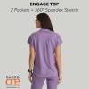 BARCO One Performance Knit Engage Classic Fit Scrub Top for Women – 2-Pocket, Zip Neck Collar Shirt with 360 Spandex Stretch(Dusty Lavender)