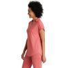 BARCO One Performance Knit Engage Classic Fit Scrub Top for Women – 2-Pocket, Zip Neck Collar Shirt with 360 Spandex Stretch(Ginger Rose)