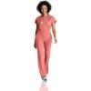 BARCO One Performance Knit Engage Classic Fit Scrub Top for Women – 2-Pocket, Zip Neck Collar Shirt with 360 Spandex Stretch(Ginger Rose)