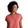 BARCO One Performance Knit Engage Classic Fit Scrub Top for Women – 2-Pocket, Zip Neck Collar Shirt with 360 Spandex Stretch(Ginger Rose)