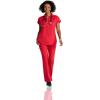 BARCO One Performance Knit Engage Classic Fit Scrub Top for Women – 2-Pocket, Zip Neck Collar Shirt with 360 Spandex Stretch(Grenadine)