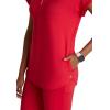 BARCO One Performance Knit Engage Classic Fit Scrub Top for Women – 2-Pocket, Zip Neck Collar Shirt with 360 Spandex Stretch(Grenadine)
