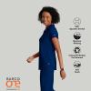BARCO One Performance Knit Engage Classic Fit Scrub Top for Women – 2-Pocket, Zip Neck Collar Shirt with 360 Spandex Stretch(Indigo)