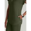 BARCO One Performance Knit Engage Classic Fit Scrub Top for Women – 2-Pocket, Zip Neck Collar Shirt with 360 Spandex Stretch(Olive)