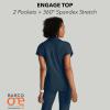 BARCO One Performance Knit Engage Classic Fit Scrub Top for Women – 2-Pocket, Zip Neck Collar Shirt with 360 Spandex Stretch(Steel)